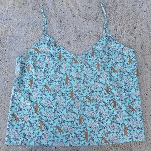 Victoria's Secret | Blue Tiger Print PJ ' Silk ' Blouse